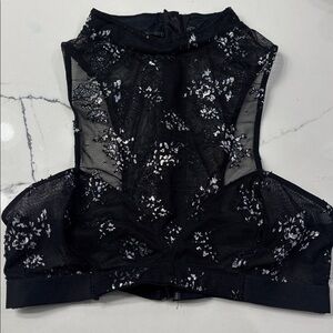 black and Silver high neck “very Sexy” bralette